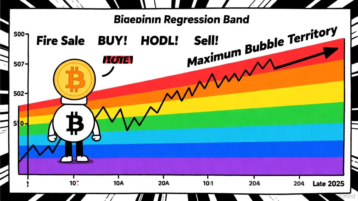 2025 年 10 月 1 日比特币价格预测：彩虹图的战略洞察