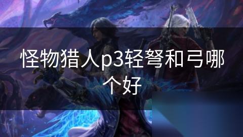 怪物猎人p3轻弩和弓哪个好