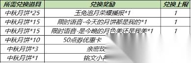 王者荣耀中秋节有啥活动