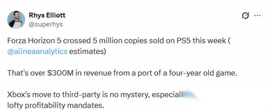 地平线5 在PS5狂卖500万份 地平线6 也会上