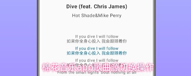 棉花音乐app歌曲源切换操作