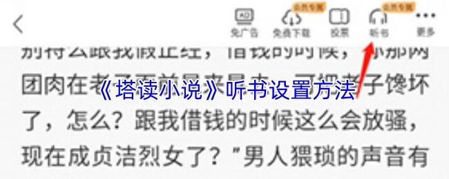 塔读小说 听书设置方法