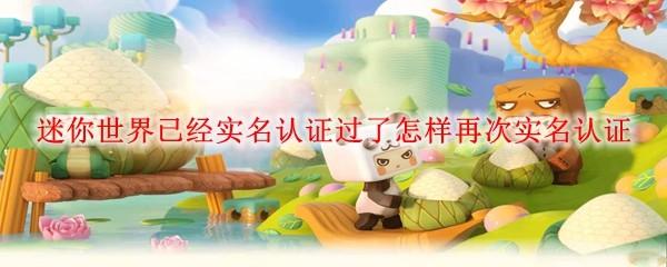 迷你世界已经实名认证过了怎样再次实名认证